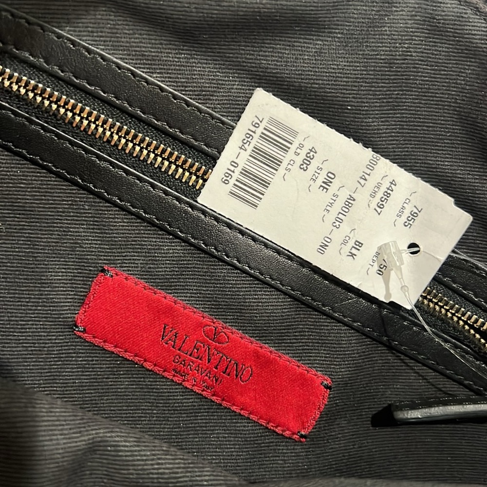 Valentino Rock Stud Black Leather Clutch   NWT - Picture 7 of 11